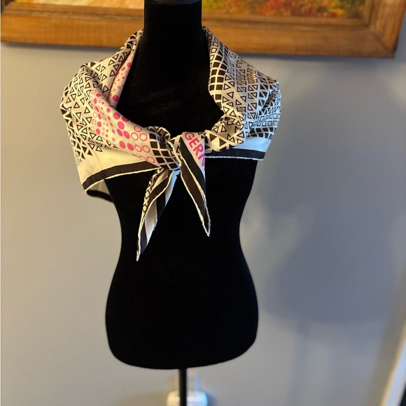 Rudi Gernreich Vintage Scarf Cream Brown and Pink 30Lx30W-inches - Picture 3 of 7